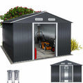 GARDEBRUK® XXXL Metall Gerätehaus 8m² mit Fundament 315x260x180cm Schiebetür Anthrazit Geräteschuppen Gartenhaus 15m³