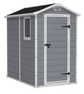 Keter Manor 4x6S Gartenhaus wetterfest 3.8m³, Kunststoff, Outdoor, Außenmaße: BxTxH:130x192x198cm, Innenmaße: BxTxH:111x177x190cm, grau